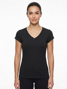 Grane Black V-Neck Short Sleeve Tee Size S